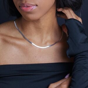 Silver 925 High Polished Herring Bone Chain 3.4mm